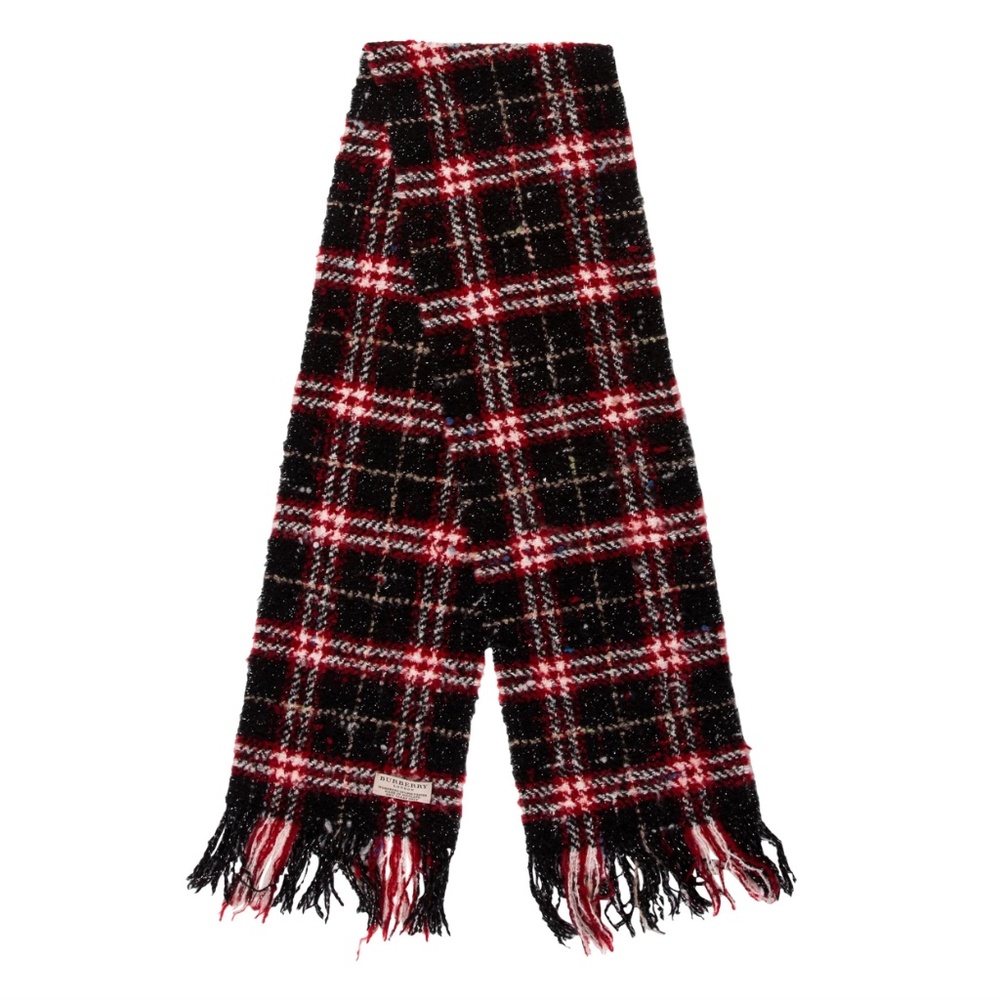 Burberry Bouclé Plaid Scarf